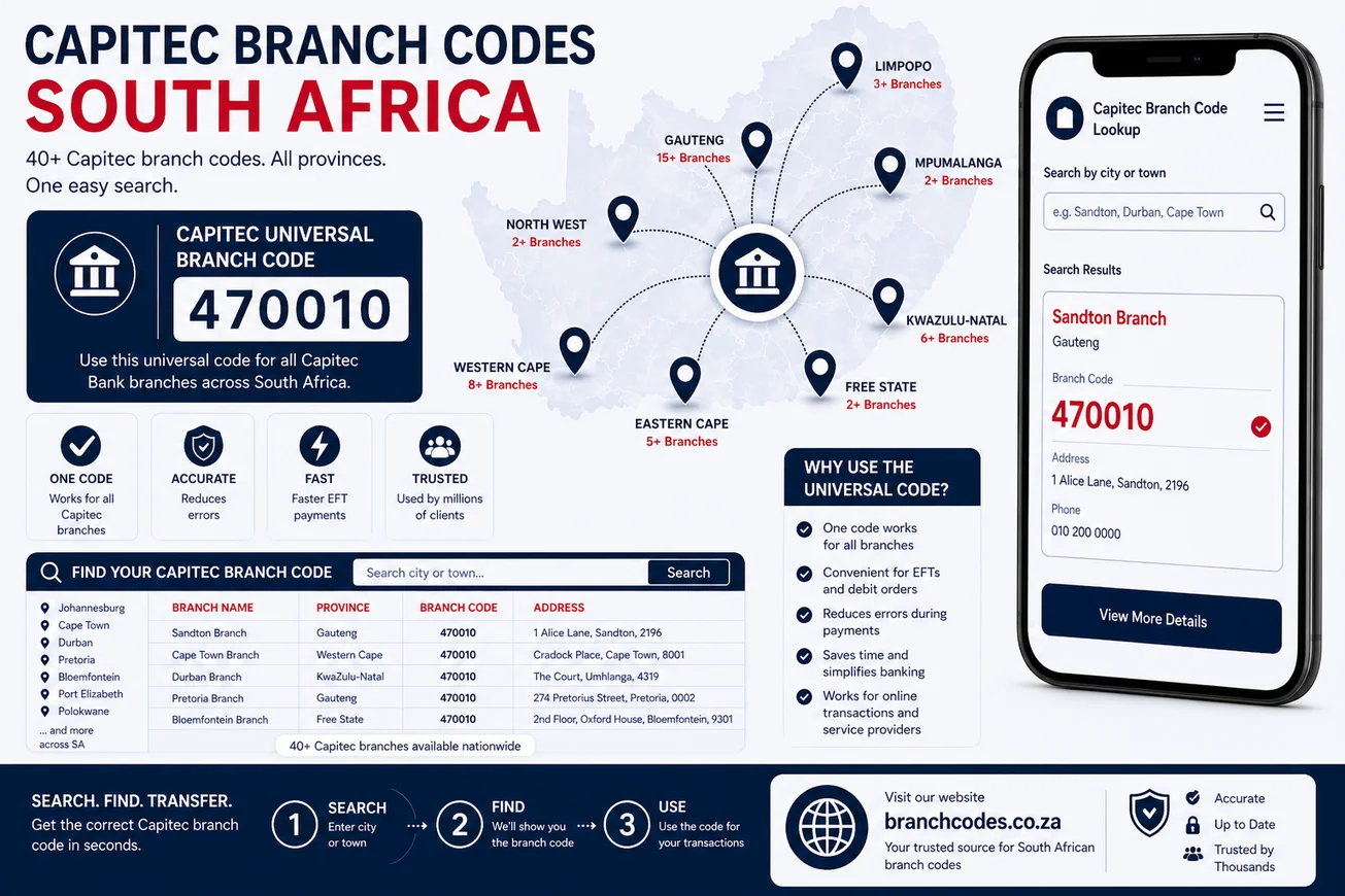 CAPITEC BRANCH CODES