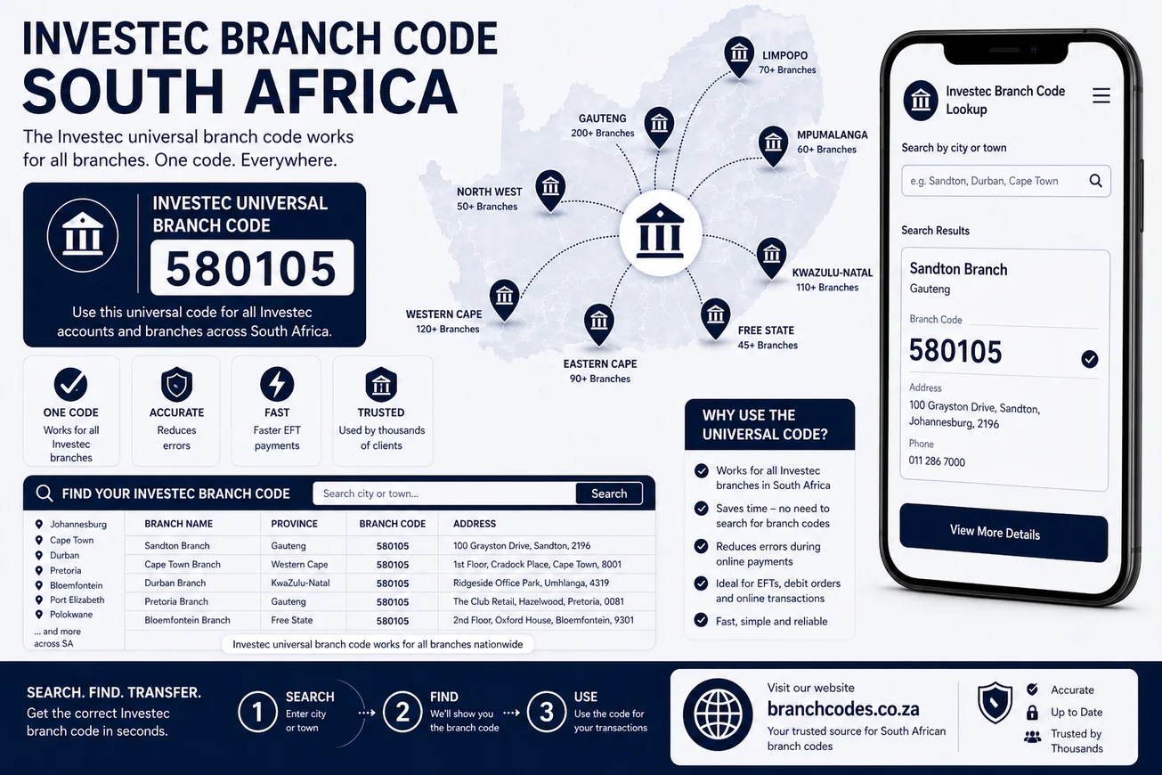 INVESTEC BRANCH CODES